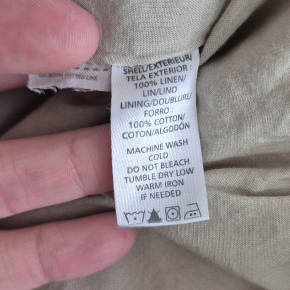 Loft Oatmeal Light Tan Neutral Color Linen Short Skirt Women's‎ 2 - Picture 11 of 12